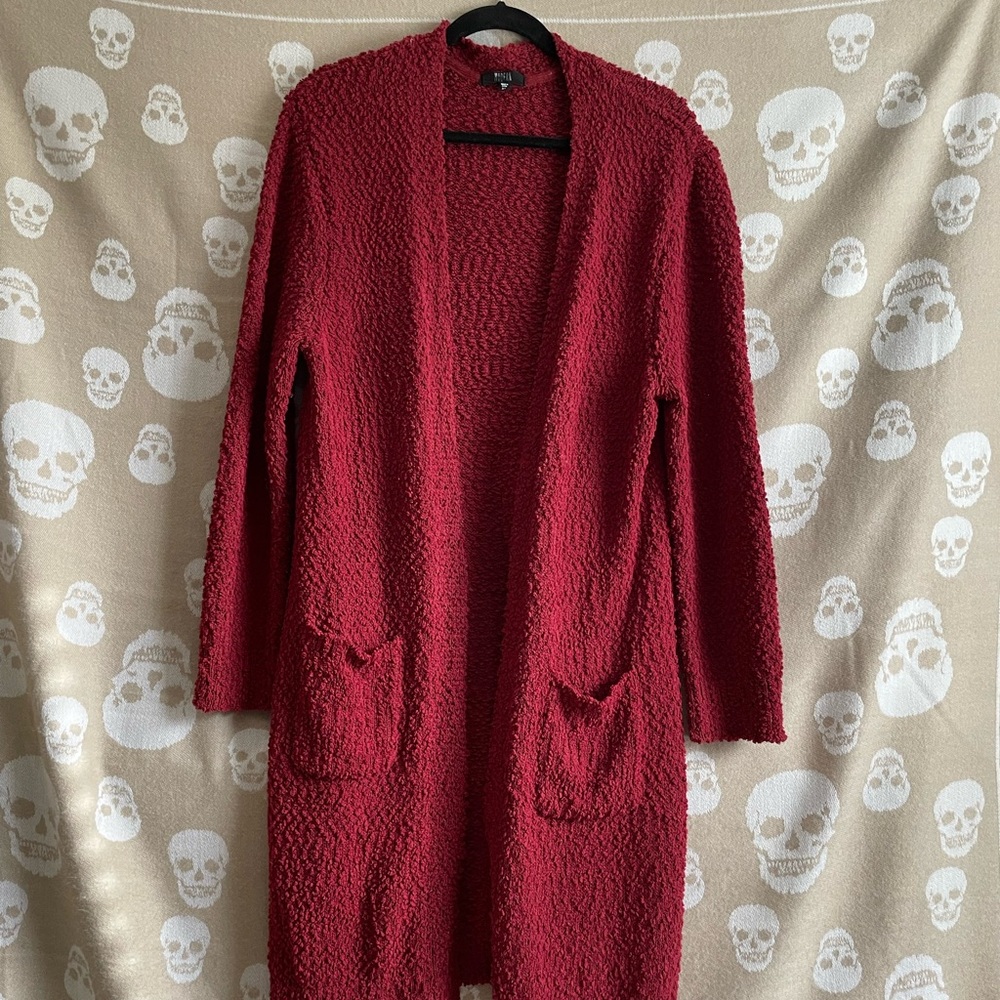 RED LONG CARDIGAN XL